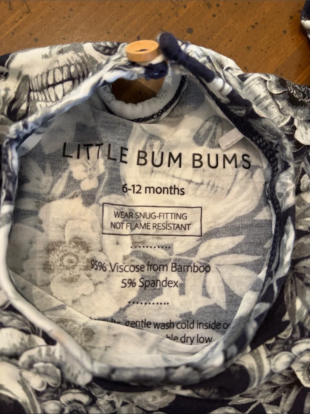 Little Bum Bums “Skeletons in the Closet”Long-Sleeve Baby Dress Bodysuit 6-12M